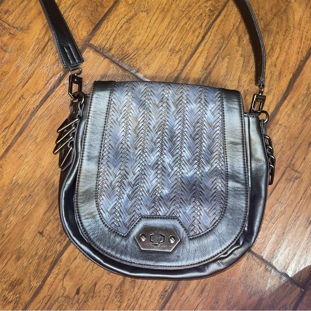 Steve Madden Gray Crossbody Bag with Quilted Pattern